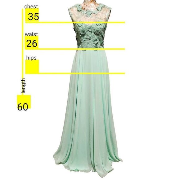 Formal Lt Green Rhinestones Floral Lace Sweetheart Bodice Long Gown Maxi Dress - Picture 5 of 15